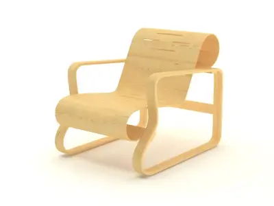 FREE Contemporary Wooden Armchair Free 3D model