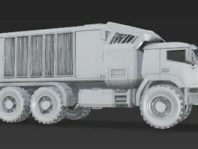 3D Printable Modern Military Logistics Truck Model 3D print model