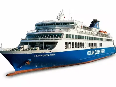 Ocean Queen Ferry Large Passenger and Vehicle Vessel 3D model