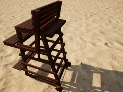Lifeguard Chair on beach 3D model