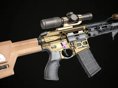 AR-15 Game Ready model Low-poly 3D model