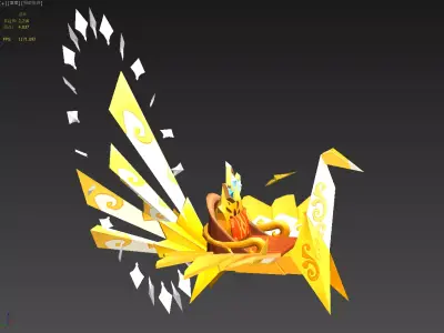 paper crane Low-poly 3D model