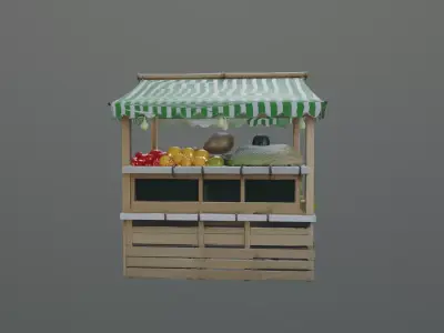 fruit vendor stall Free 3D model