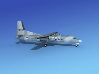 Fokker 50 Netherlands Air Force 3D model