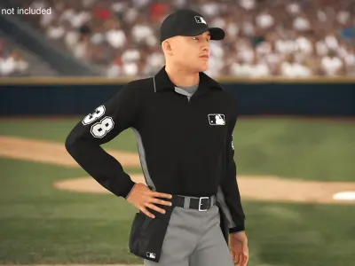 Baseball Umpire in Cap Standing Pose 3D model