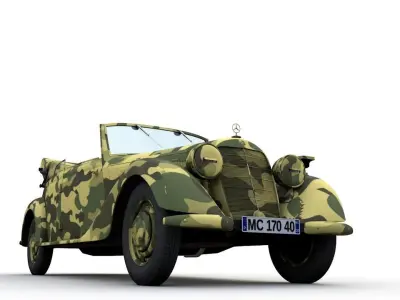 MERCEDES-BENZ TYP 170V CABRIOLET B GERMAN STAFF 1940 3D model