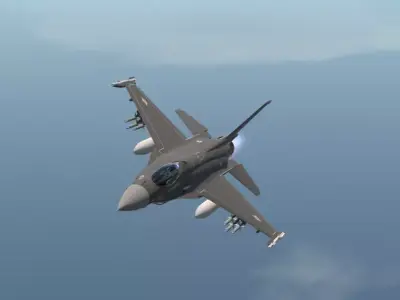 High-Quality F-16 Fighting Falcon 3D Model - OBJ Format Low-poly 3D model