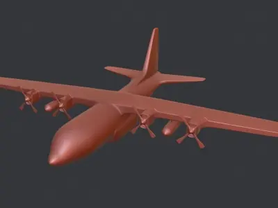 Lockheed C-130 Hercules US Military Transport Aircraft Low-poly 3D model