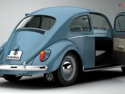 Volkswagen Beetle 1963 1200 Deluxe 3D model