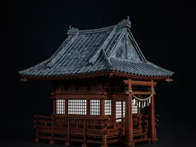 JAPANESE SHRINE Low-poly 3D model