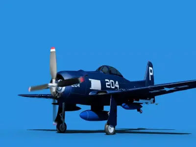 Grumman F8F-2 Bearcat V08 3D model