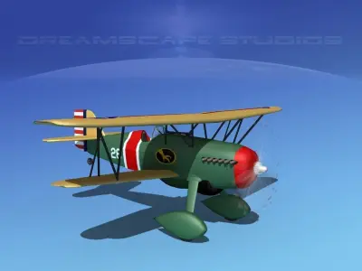 Curtiss P-6E Hawk V05 3D model