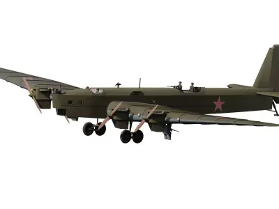 Tupolev tb-3 with interior 3D model