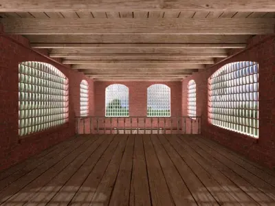  Timber Brick Warehouse 3D model