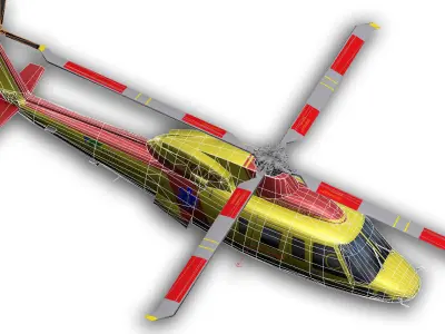 Sikorsky S-76C Norrlandsflyg Low-poly 3D model