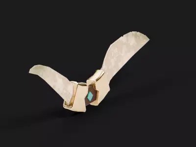 Ancient Double Curved Dagger Low-poly 3D model