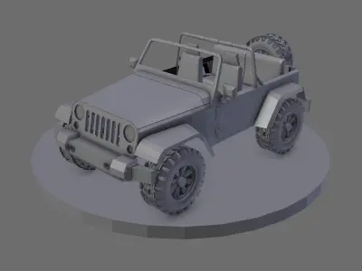 wrangler jeep Low-poly 3D model