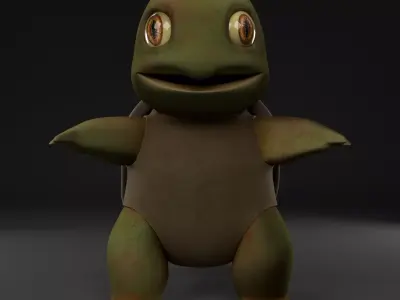 Pokemon character Squirtle Low-poly 3D model