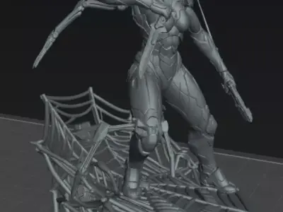 Cyber Widow Assassin Futuristic Spider Warrior STL 3D print model
