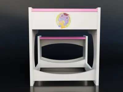 Kindergarten Desk Free low-poly 3D model