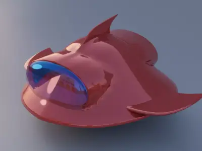 spaceship fish Low-poly 3D model