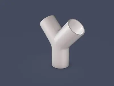 45 degree - Pipe Connector Low-poly 3D model