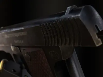 French Ruby Pistol Low-poly 3D model