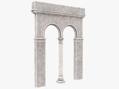 Column pair of arches Low-poly 3D model