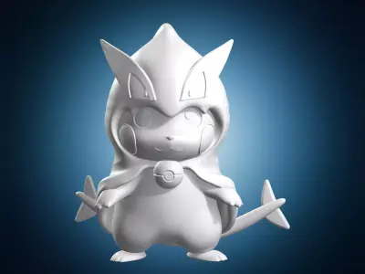 Pikachu Wearing Scizor Costume 3D print model