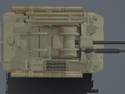 Uran 9 robot Low-poly 3D model