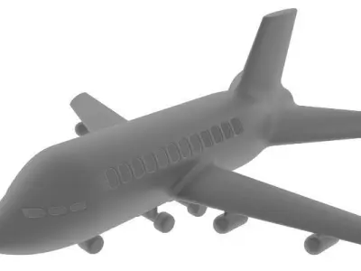 Aeroplane airplane Low-poly 3D model