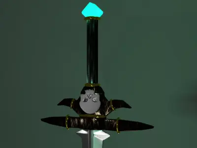 Stylized Sword of the Lich Glowing Fantasy Undead Weapon Low-poly 3D model