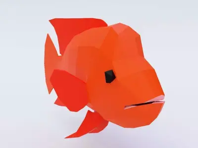Red devil fish low poly 3d model  Low-poly 3D model