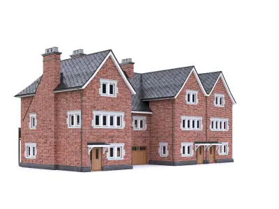 English Brick House 08 Low-poly 3D model