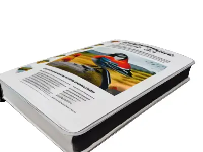 Bird Field Guide Hardcover Book Low-poly 3D model