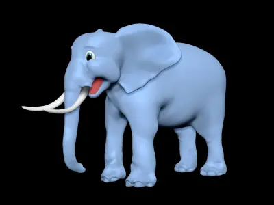 elephant cartoon 3D model