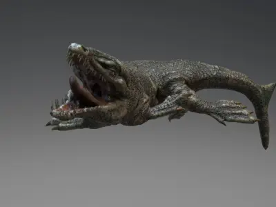 Dinosaur Dakosaurus SeaMonster Series1 Low-poly 3D model