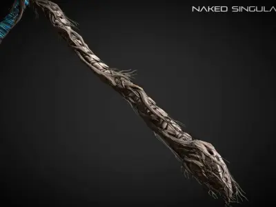 Claw Halberd Medieval dark fantasy weapon Low-poly 3D model