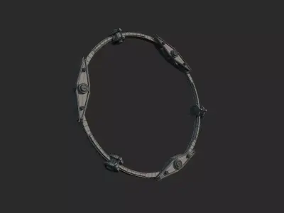 Future Sci-Fi Mechanical Space Portal Ring 3D model