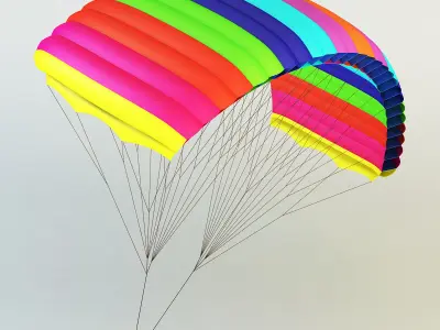 Paraglider v 1 Colorful Parachute 3D model
