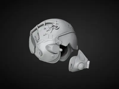 Military Helmet and Gas Mask 3D print model