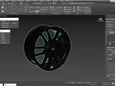 Voxx Pisa Wheel Matte Black Focus ST RSTS 3D model