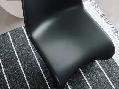  Replica Verner Warp Stacking Chair Model, Black 