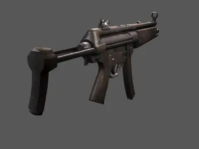 MP5 gun game ready Free low-poly 3D model
