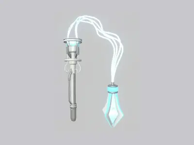 SciFi Flail A02 White Blue - Sci Fi Weapon Design Low-poly 3D model