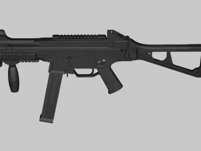 UMP 45 Submachine Gameready Gun Low-poly 3D Model Low-poly 3D model