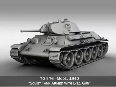T-34-76 - Model 1940 - Soviet Medium Tank 3D model