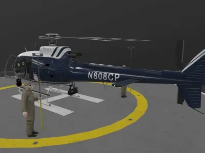 AS-350 Baltimore County Police Animated Low-poly 3D model