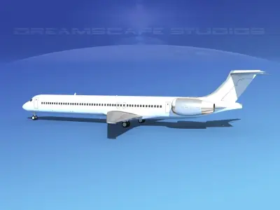 McDonnell Douglas MD83 Unmarked 1 3D model
