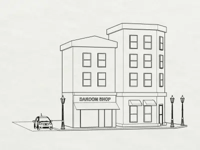 Commercial house 3D modeling source 3D print model